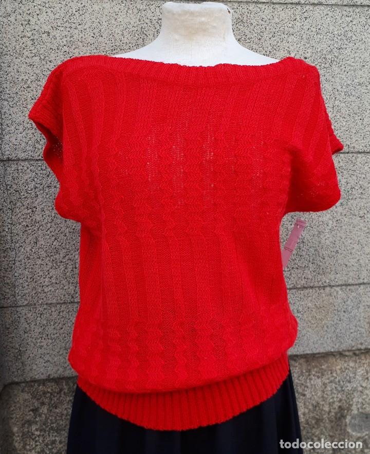 Vintage: SUETER DE VERANO ROJO DE PERLE DE DE LOS LOS A&Ntilde;OS 80 - Foto 2