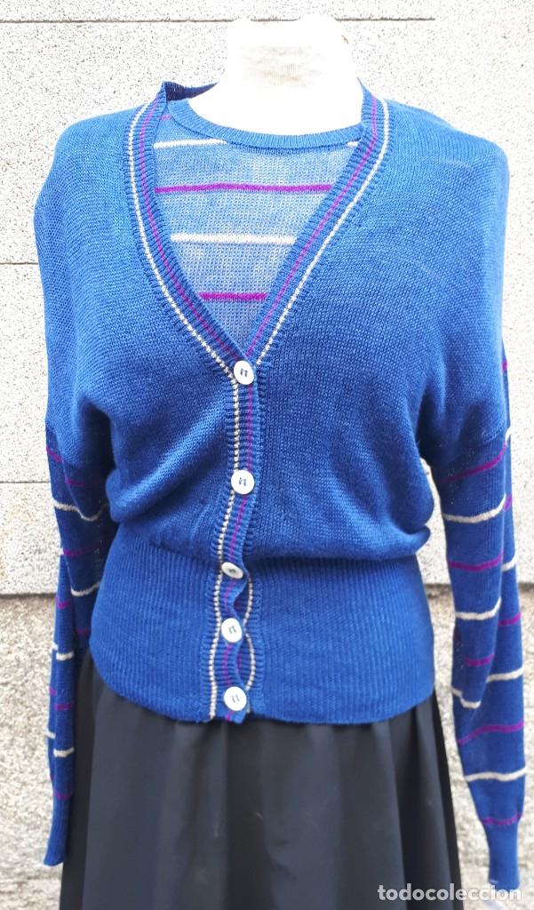Vintage: CONJUNTO DE SUETER Y REBECA DE VERANO DE LINO Y LANA - Foto 3