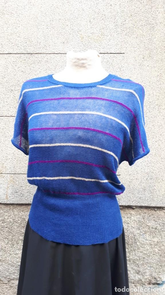 Vintage: CONJUNTO DE SUETER Y REBECA DE VERANO DE LINO Y LANA - Foto 4