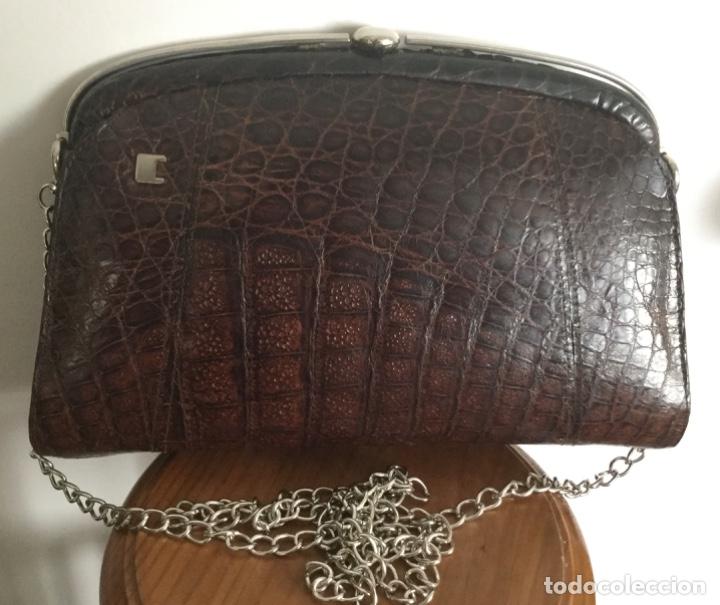 Vintage: ANTIGUO BOLSO DE COCODRILO - Foto 3