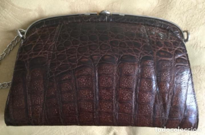 Vintage: ANTIGUO BOLSO DE COCODRILO - Foto 14