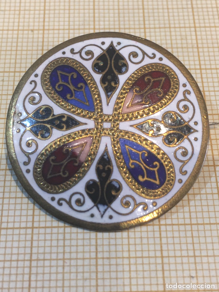 Vintage: Broche Damasquinado y Esmaltado - Foto 1