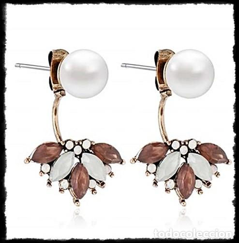Vintage: BONITOS PENDIENTES DE PERLA Y PREDRERIA. - Foto 1