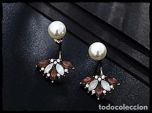 Vintage: BONITOS PENDIENTES DE PERLA Y PREDRERIA. - Foto 2