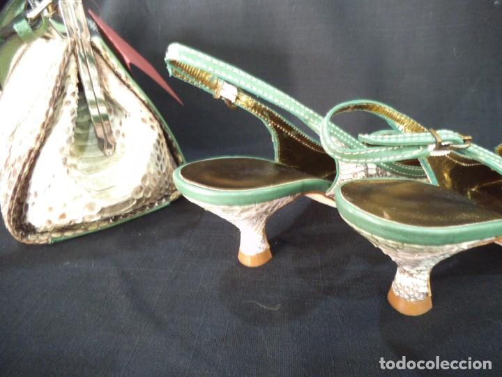 Vintage: ZAPATOS DE PIT&Oacute;N VERDE ESMERALDA - Foto 10