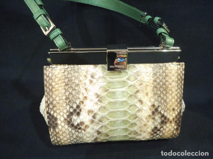 Vintage: BOLSO PIT&Oacute;N VERDE ESMERALDA - Foto 1