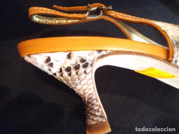 Vintage: ZAPATOS PIEL-PIT&Oacute;N (NARANJA) - Foto 2
