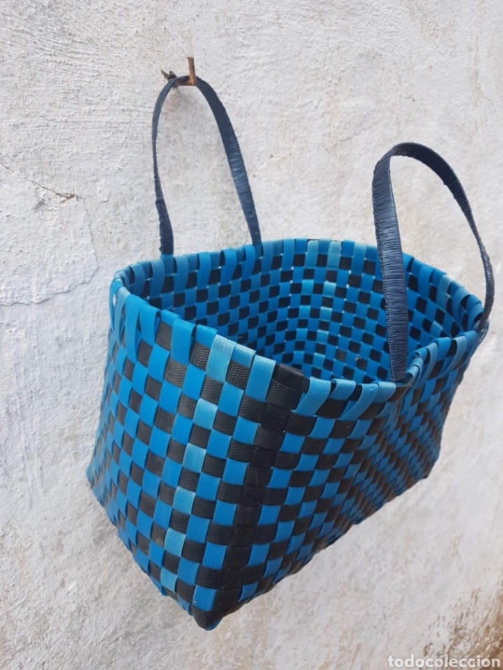 Vintage: Bolsa de la compra vintage realizada con flejes - Foto 2
