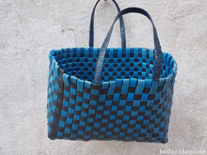 Vintage: Bolsa de la compra vintage realizada con flejes - Foto 1