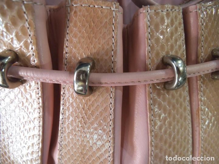 Vintage: BOLSO-SACO DE SERPIENTE ROSA - Foto 4