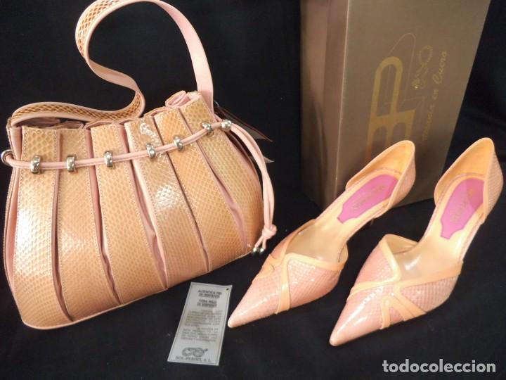 Vintage: BOLSO-SACO DE SERPIENTE ROSA - Foto 5