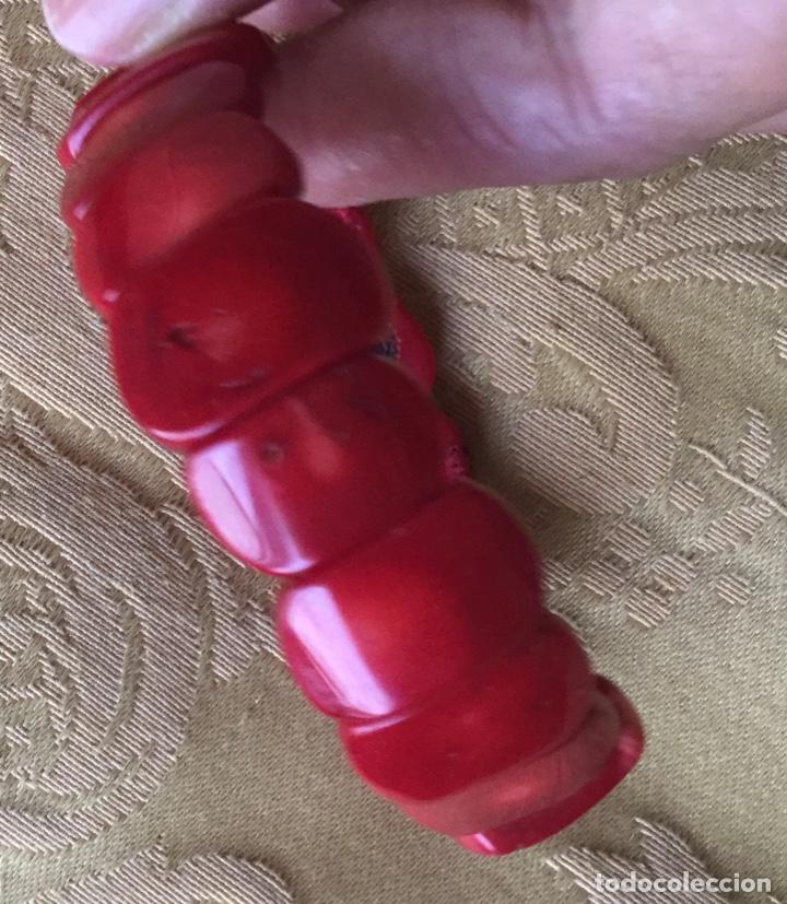 Vintage: PULSERA CORAL BAMB&Uacute; ROJO - Foto 4
