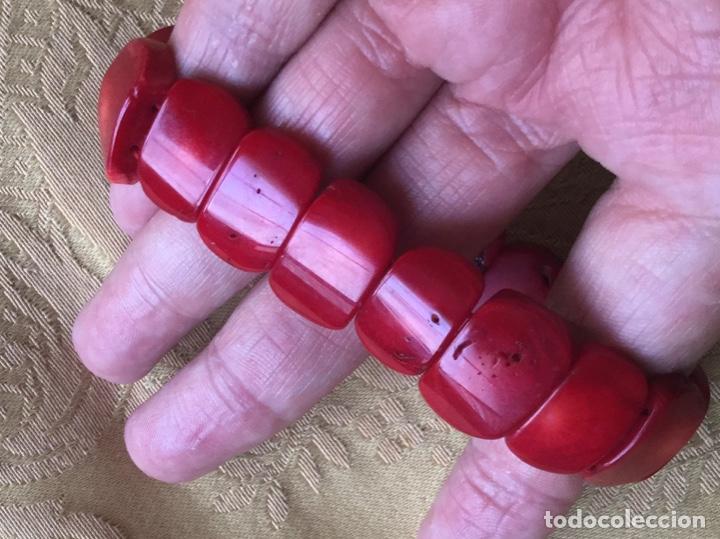 Vintage: PULSERA CORAL BAMB&Uacute; ROJO - Foto 5