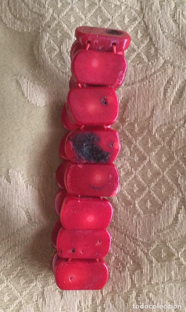 Vintage: PULSERA CORAL BAMB&Uacute; ROJO - Foto 7