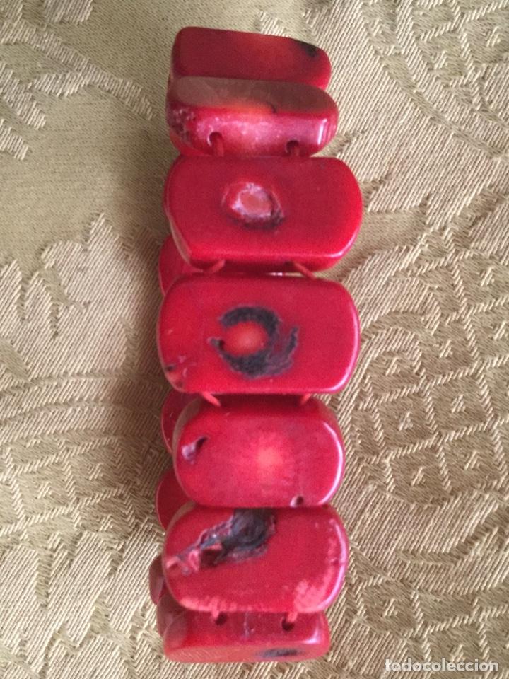 Vintage: PULSERA CORAL BAMB&Uacute; ROJO - Foto 8