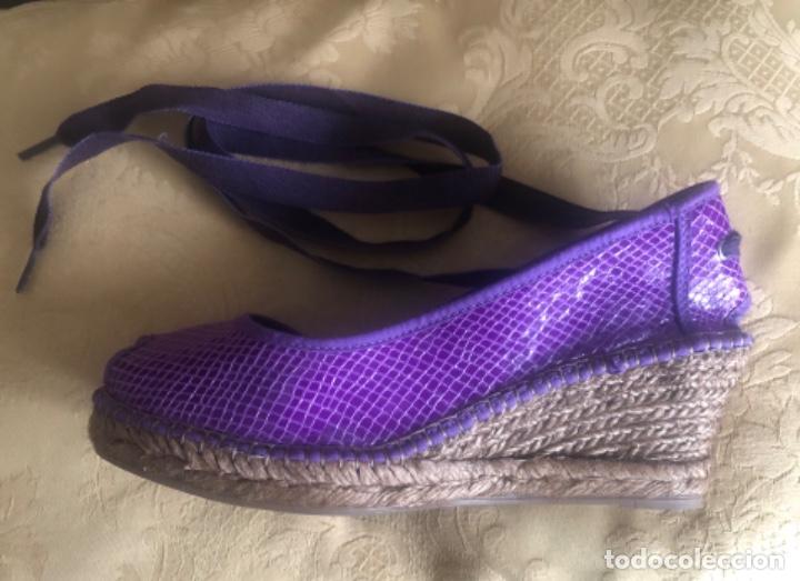 Vintage: CU&Ntilde;AS ALPARGATAS MORADAS TALLA 38 - Foto 14