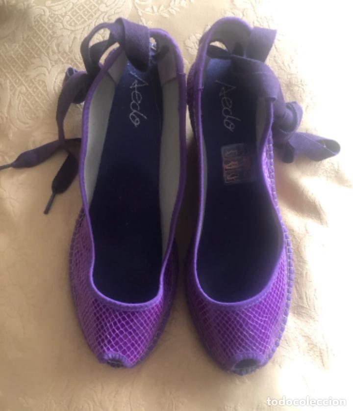 Vintage: CU&Ntilde;AS ALPARGATAS MORADAS TALLA 38 - Foto 24