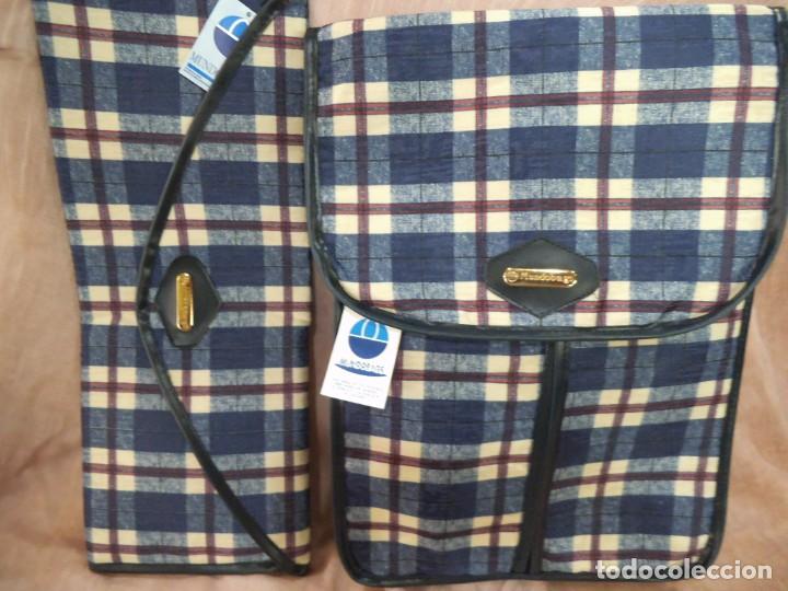 Vintage: JUEGO DE VIAJE AZUL CUADROS - Foto 1