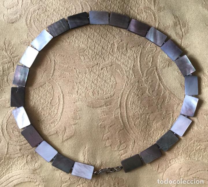 Vintage: COLLAR DE N&Aacute;CAR NATURAL Y CIERRE DE PLATA 925 - Foto 1