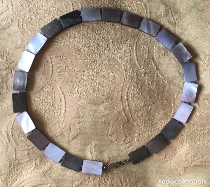Vintage: COLLAR DE N&Aacute;CAR NATURAL Y CIERRE DE PLATA 925 - Foto 4