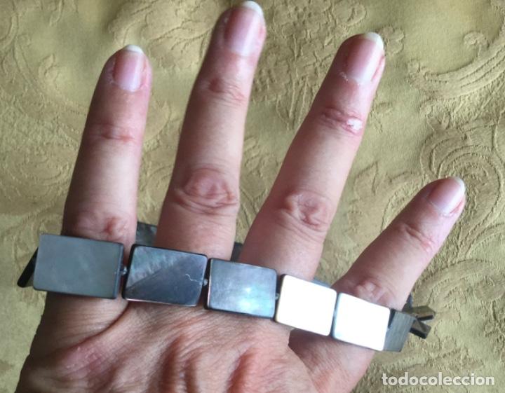 Vintage: COLLAR DE N&Aacute;CAR NATURAL Y CIERRE DE PLATA 925 - Foto 2