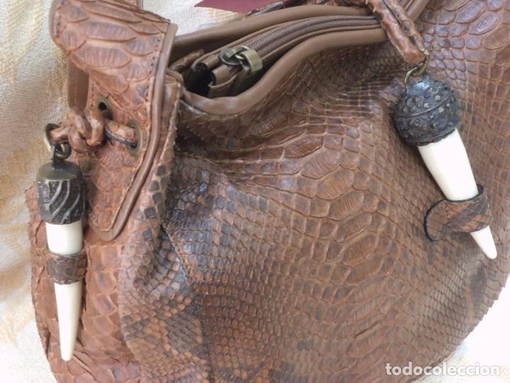 Vintage: BOLSO PIT&Oacute;N -BOL PERDIX- MARR&Oacute;N GR - Foto 4