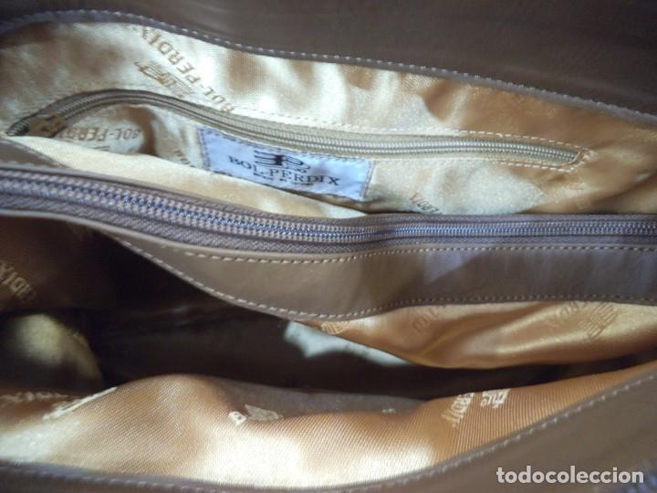 Vintage: BOLSO PIT&Oacute;N -BOL PERDIX- MARR&Oacute;N GR - Foto 6