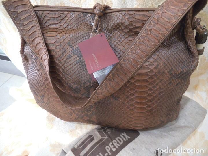 Vintage: BOLSO PIT&Oacute;N -BOL PERDIX- MARR&Oacute;N GR - Foto 7