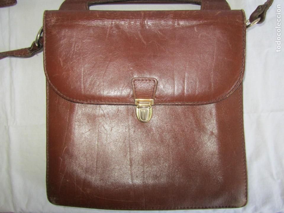 Vintage: Bolso doble de cuero con cinta y asa - Foto 2