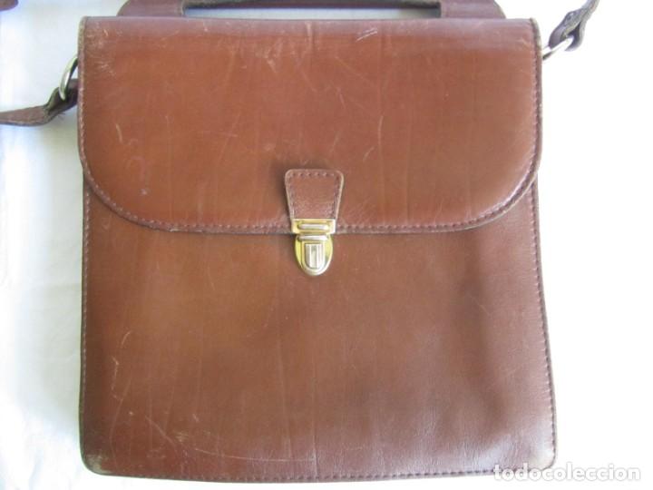 Vintage: Bolso doble de cuero con cinta y asa - Foto 3