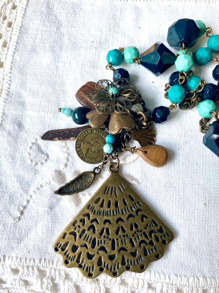 Vintage: Collar vintage de cristales y laton - Foto 2
