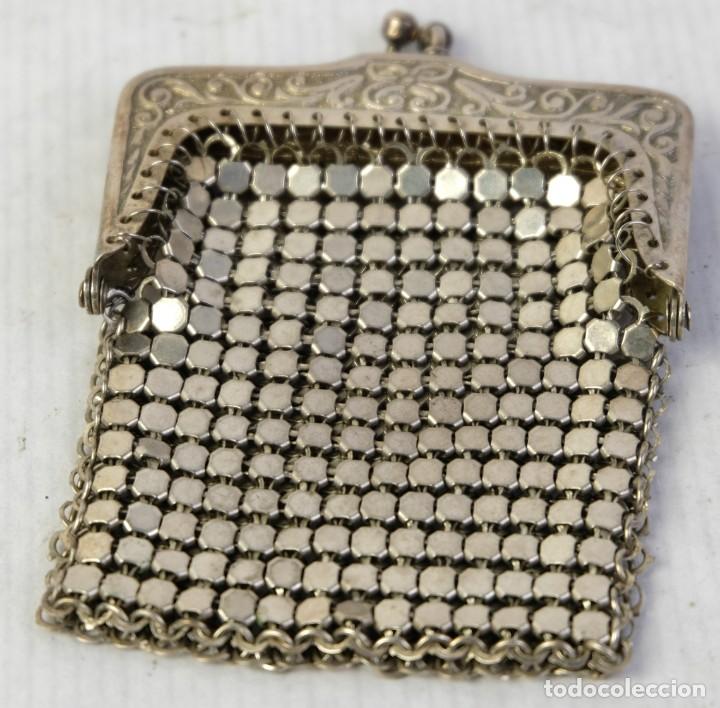 Vintage: Monedero en metal plateado - Foto 1
