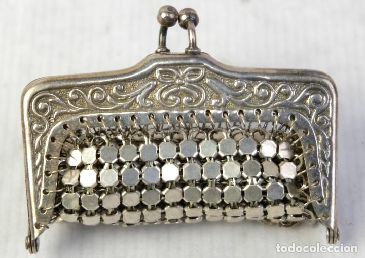 Vintage: Monedero en metal plateado - Foto 2