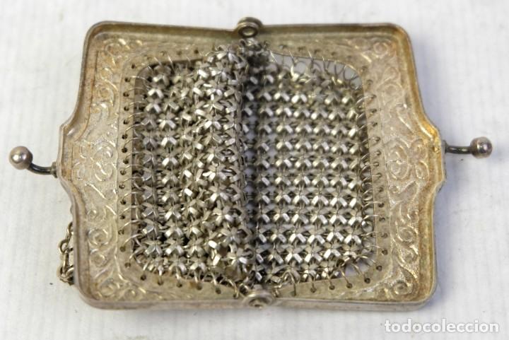 Vintage: Monedero en metal plateado - Foto 4