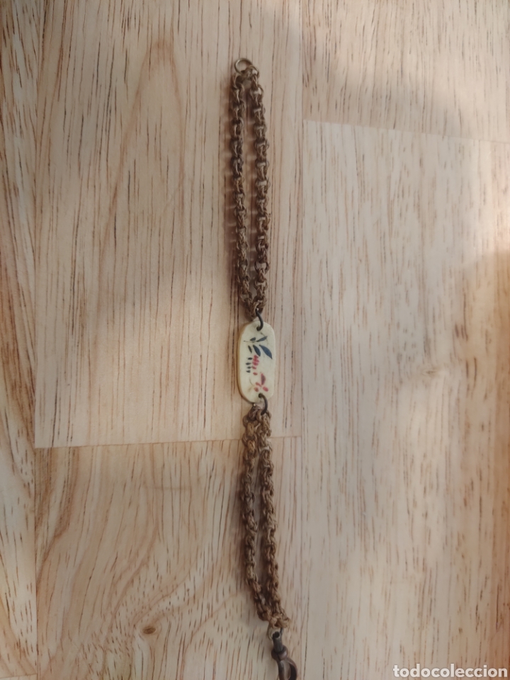 Vintage: Pulsera de hueso y rat&aacute;n trenzado