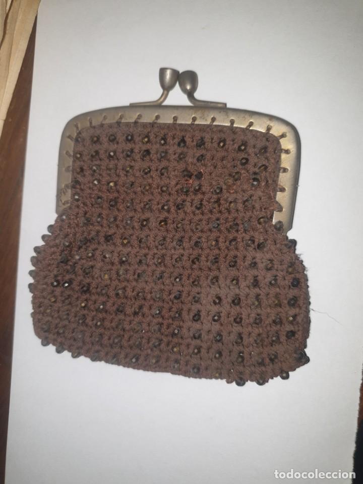 Vintage: MONEDERO MARRON ganchillo - Foto 1