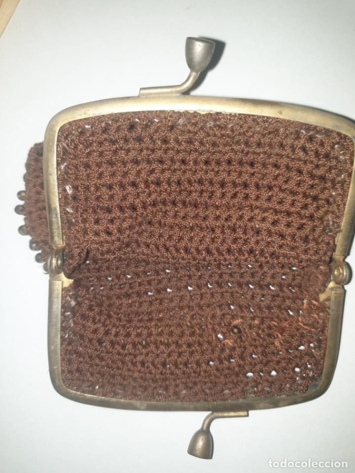 Vintage: MONEDERO MARRON ganchillo - Foto 2