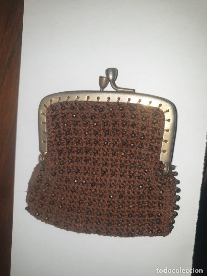 Vintage: MONEDERO MARRON ganchillo - Foto 3