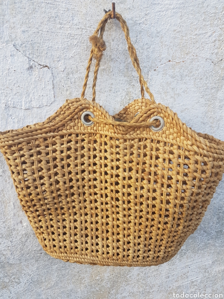 Vintage: Bolsa de la compra de ca&ntilde;amo vintage - Foto 2