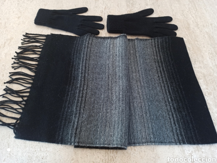 Vintage: Bufanda reversible y guantes negros. - Foto 4