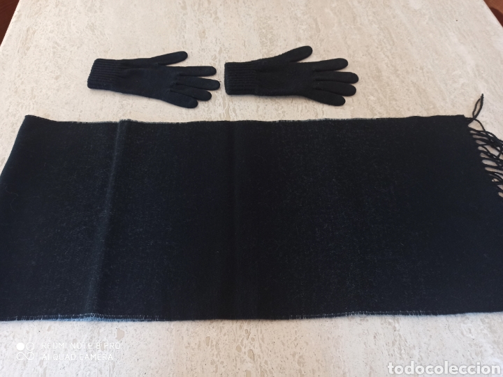 Vintage: Bufanda reversible y guantes negros. - Foto 5