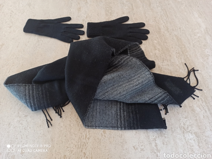 Vintage: Bufanda reversible y guantes negros. - Foto 6