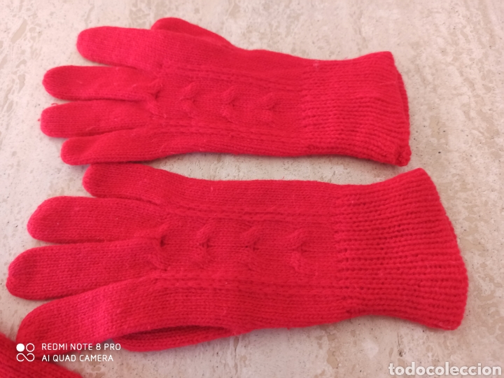 Vintage: Conjunto bufanda y guantes de punto - Foto 6
