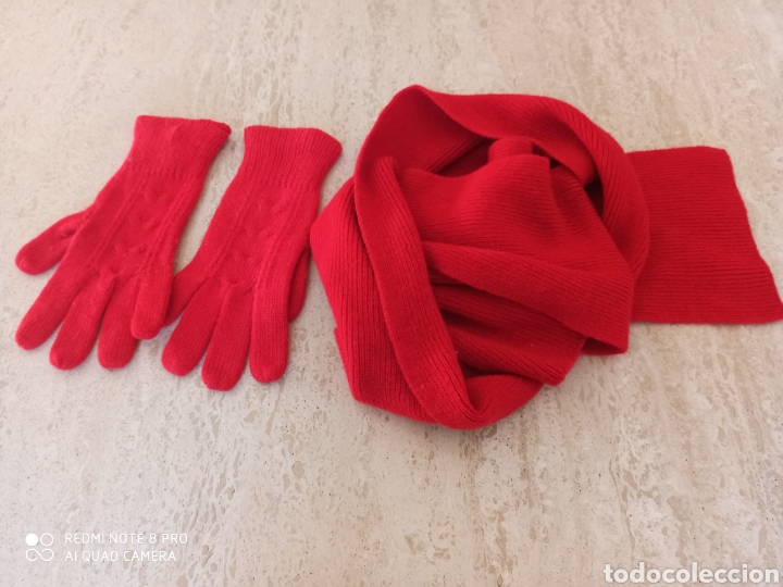 Vintage: Conjunto bufanda y guantes de punto - Foto 2