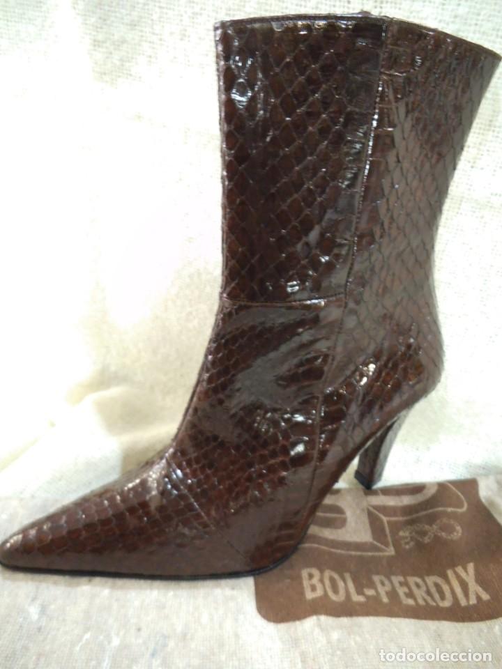 Vintage: BOTINES SERPIENTE - BOL PERDIX - ( MARR&Oacute;N) liso - Foto 3