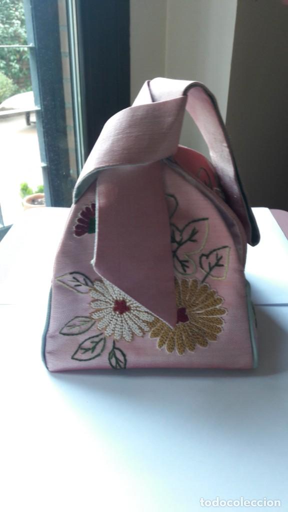 Vintage: BOLSO VESTIR DE SEDA BORDADO - Foto 3