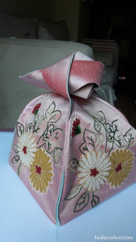 Vintage: BOLSO VESTIR DE SEDA BORDADO - Foto 5