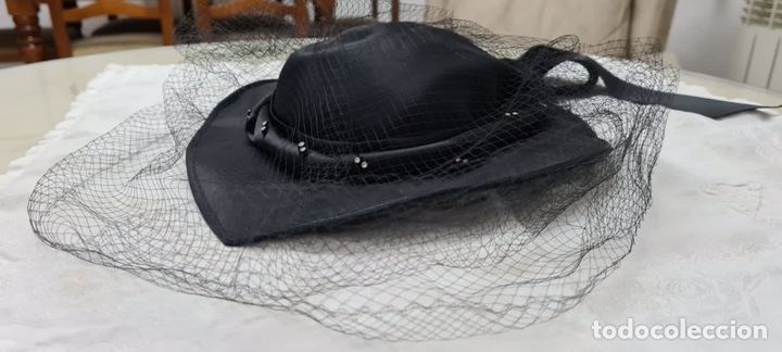 Vintage: Sombrero negro con tul - Foto 2