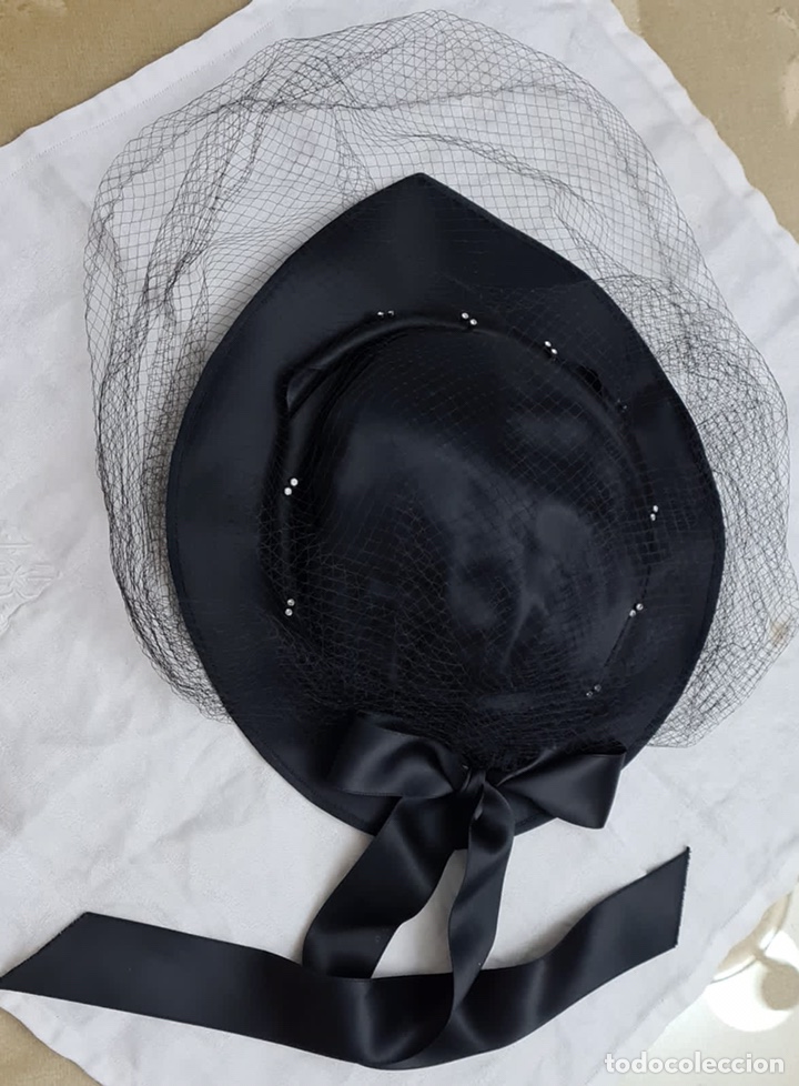 Vintage: Sombrero negro con tul - Foto 3
