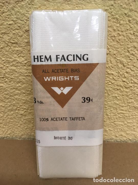Vintage: Cinta tafet&aacute;n blanca Wrights - Foto 1